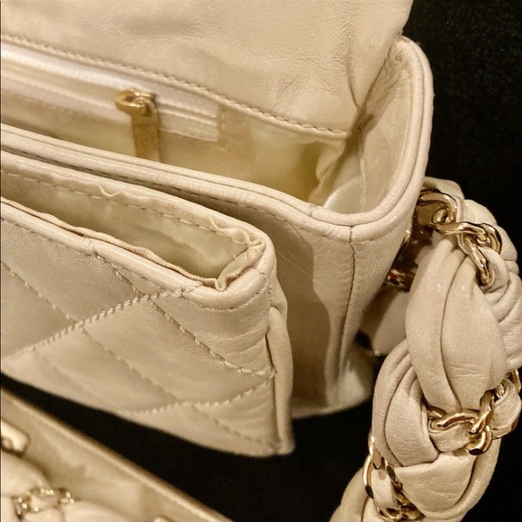 **Rare** Chanel Beige Leather Lady Braid Flap Bag - Picture 5 of 9